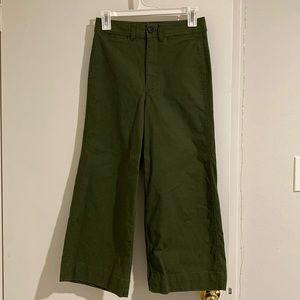 Madewell army green wide legged pants - 25